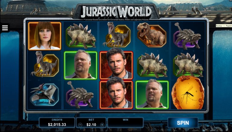 Скриншот линий игрового автомата Jurrasic World от Микрогейминг