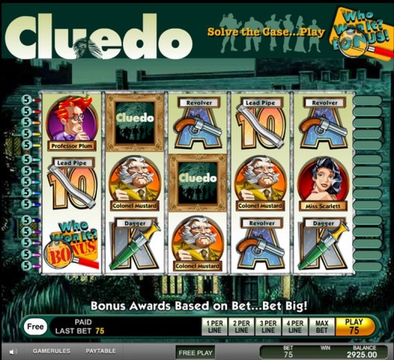 игровой автомат cluedo