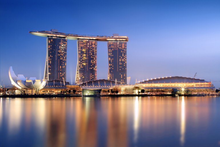 Панорамный вид Казино Marina Bay Sands