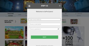GoPro Casino: Регистрация