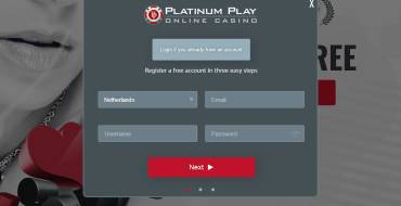 Platinum Play Casino: Регистрация