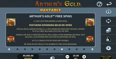 Arthur’s Gold: Фриспины