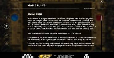 Mayan Rush: Правила