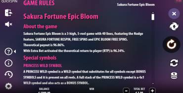 Sakura Fortune Epic Bloom: Правила