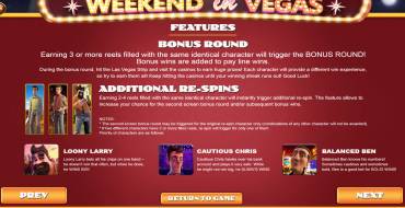 Weekend in Vegas: Бонусные игры